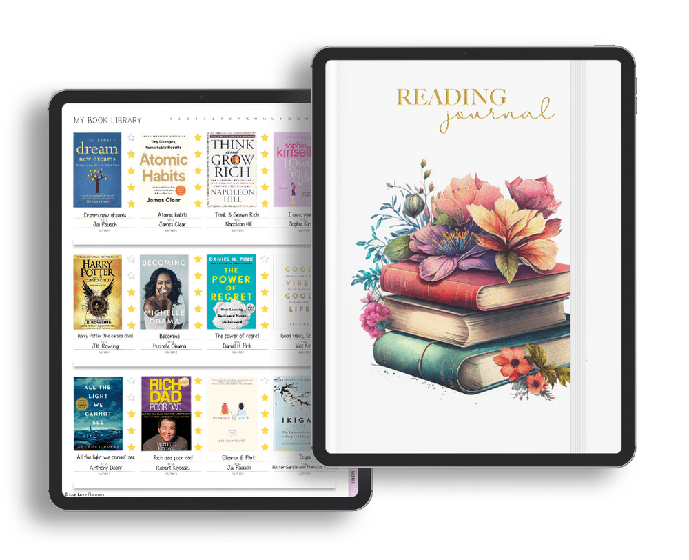Reading Journal Portrait - Digital - Live Love Planners