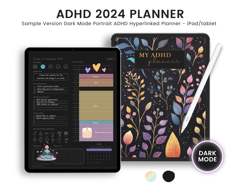 ADHD Planner Dark Mode (SAMPLE)