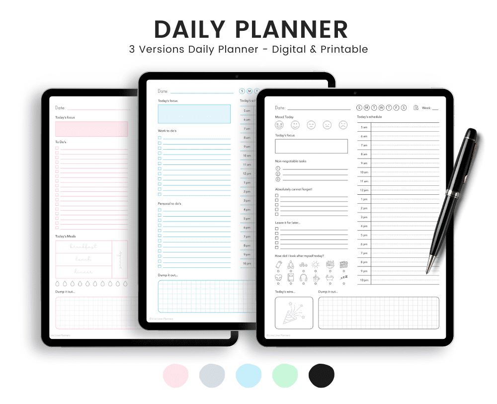 Free daily planner, free digital planners, free digital stickers, freebie library, free goodnotes stickers, free planner