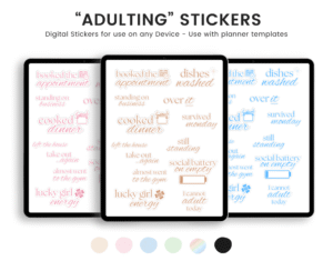adulting stickers, Free wallpapers, free digital planners, free digital stickers, freebie library, free goodnotes stickers, free planner