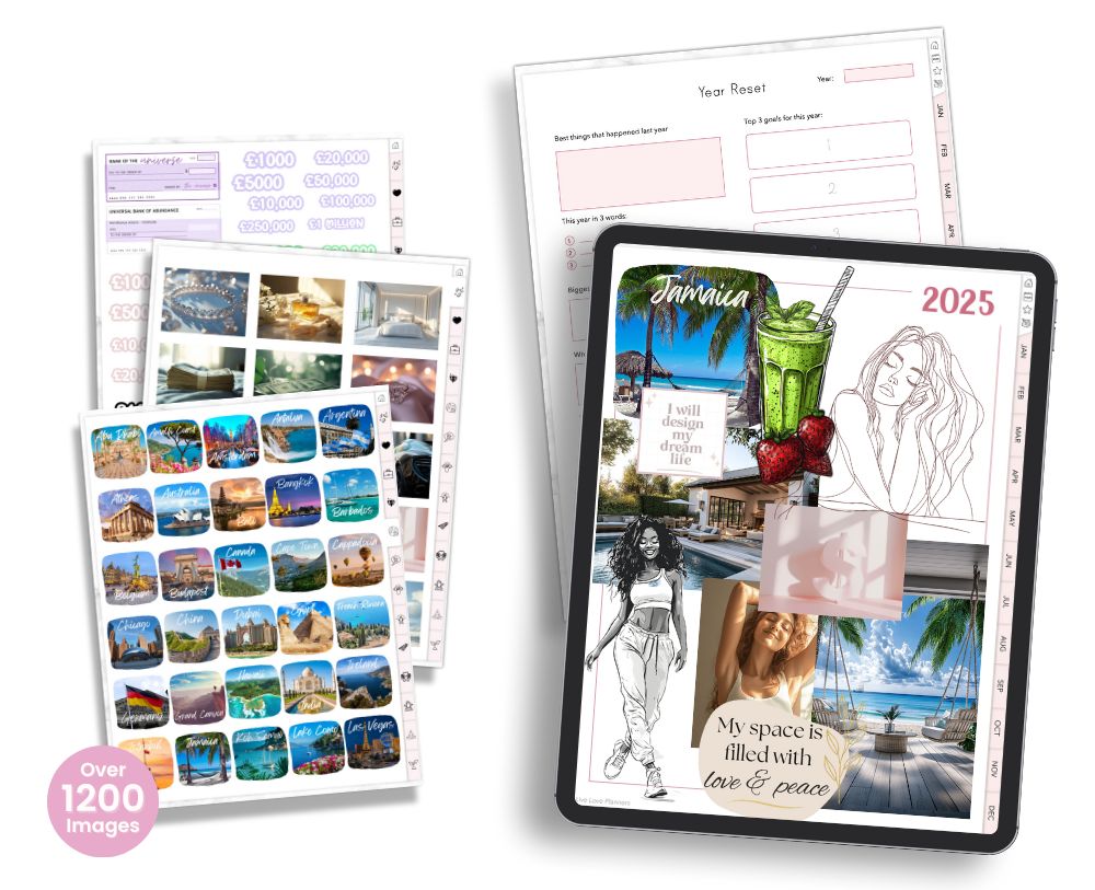 vision board, vision board kit, vision planner, goal planner, vision board 2025, dream board, manifestation board, affirmations, digital vision board, vision board templates, vision board ideas