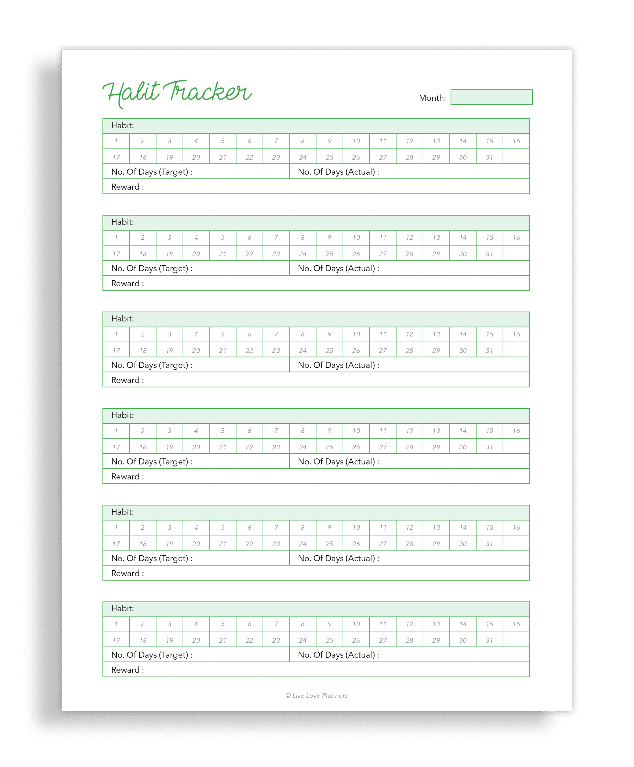 Monthly habit tracker, free habit tracker, printable habit tracker (2)