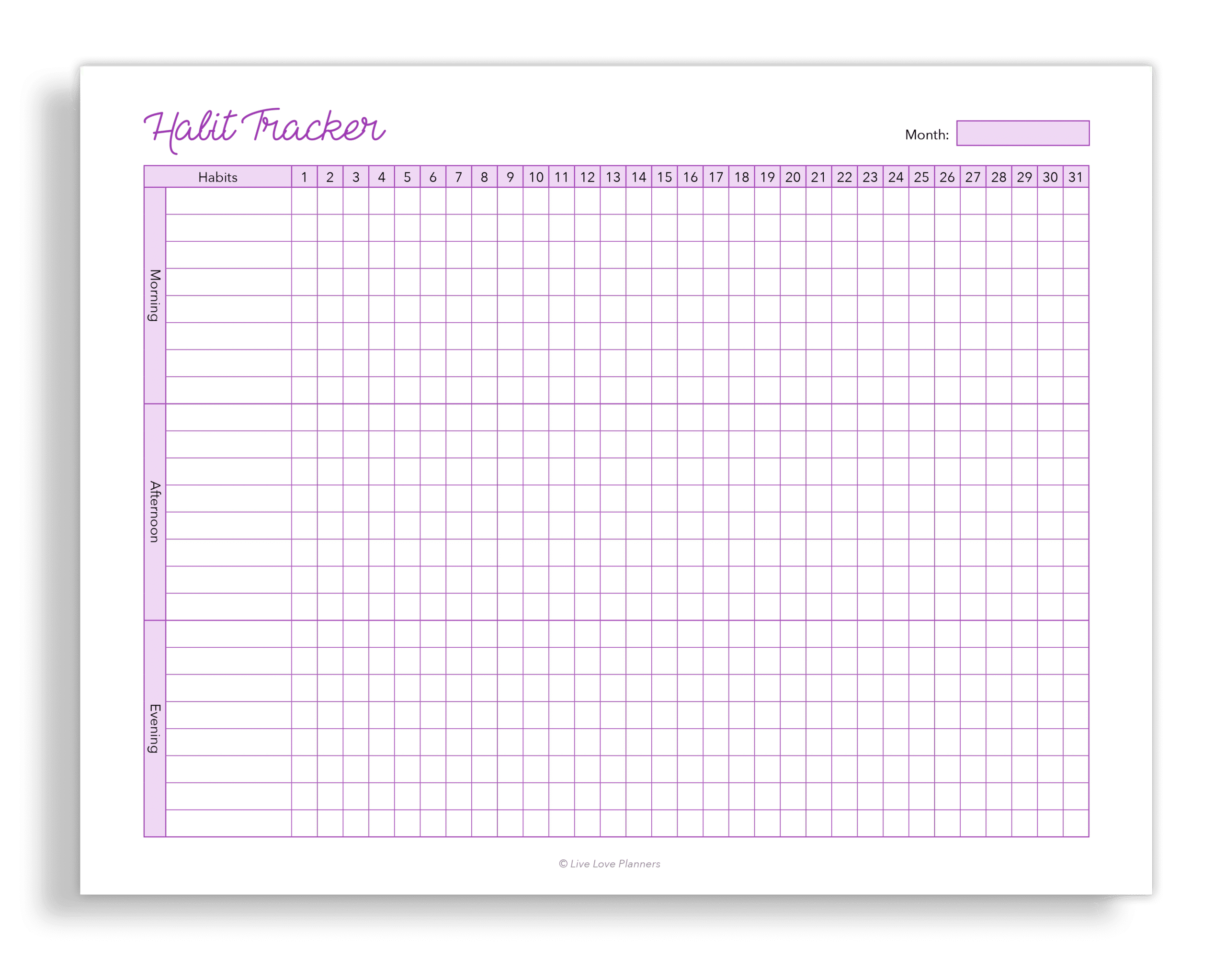 Monthly habit tracker, free habit tracker, printable habit tracker (2)