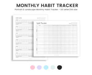 Monthly habit tracker, free habit tracker, printable habit tracker (1)