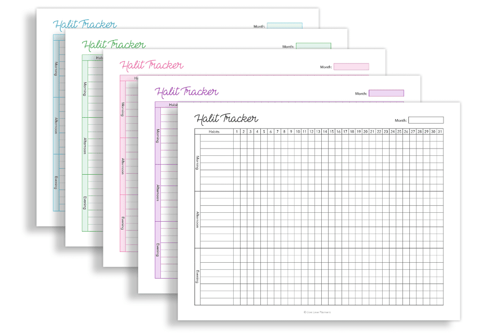 Free Printable Monthly Habit Trackers