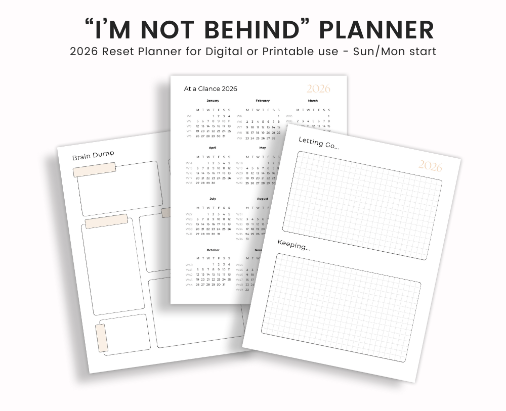 free 2026 planner, printable 2026 planner, free printable planner, gentle new year reset, new year reset planner, undated weekly planner, undated daily planner, simple planning pages, soft life planner, stress free planning, goal setting planner, vision planning 2026, mindset reset planner, planner for beginners, fresh start planner, intentional planning, minimal planner, free planner download