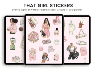 That Girl Stickers, February 2026 wallpapers, Free wallpapers, free digital planners, free digital stickers, freebie library, free goodnotes stickers, free planner
