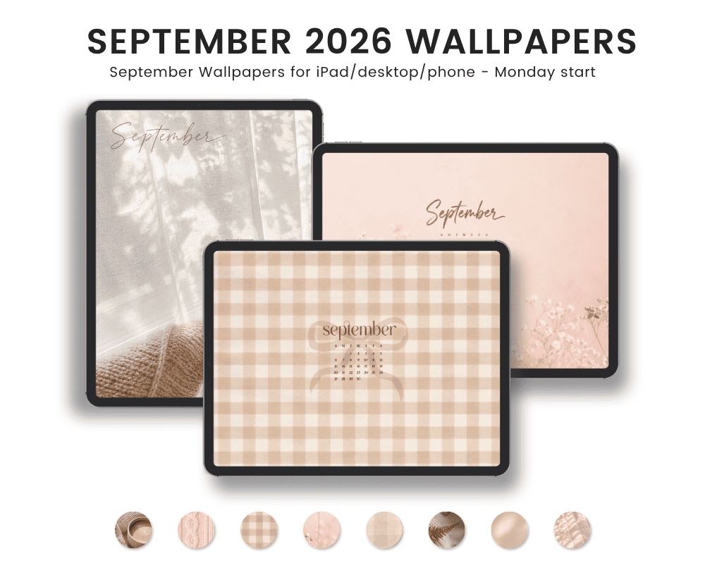 September wallpapers, 2026 wallpapers, Free wallpapers, free digital planners, free digital stickers, freebie library, free goodnotes stickers, free planner