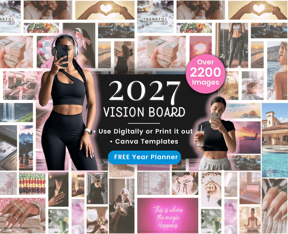 vision board, vision board kit, vision planner, goal planner, vision board 2025, dream board, manifestation board, affirmations, digital vision board, vision board templates, vision board ideas